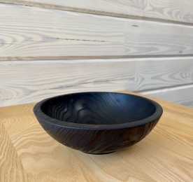 Charred bowl of natural wood (W 002)